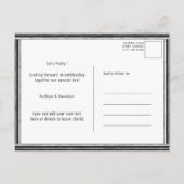 I DO婚約フォトブラックチャックボードBBQパーティー インビテーションポストカード (裏面)