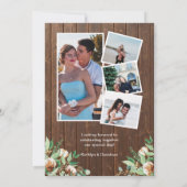 I DO婚約ユーカリフローラ素朴ウッドBBQ 招待状 (裏面)