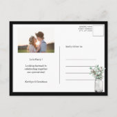 I DO婚約ユーカリプトゥスグリーンリーBBQパーティー インビテーションポストカード (裏面)