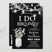 I DO婚約ユーカリプトゥスグリーンリーBBQパーティー 招待状 (正面/裏面)