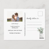 I DO婚約ユーカリ写真BBQ招待状 ポストカード (裏面)