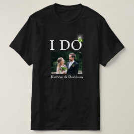 I DO婚約リングや輪カップル写真名ミニマル Tシャツ