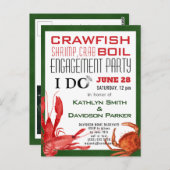 I DO婚約写真シーフードパーティの招待状 ポストカード (正面/裏面)