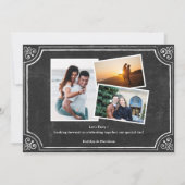 I DO婚約4 Photo Black Chalkboard BBQパーティー 招待状 (裏面)