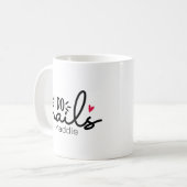 I Do爪、 ネイル赤いハート パーソナライズされた コーヒーマグカップ (正面左)