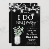 I DO ウェディング えんどうの葉のグリーン BBQ パーティー 招待状 (正面/裏面)