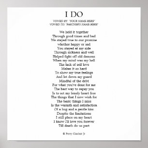 「I DO」カスタマイズ ポスター