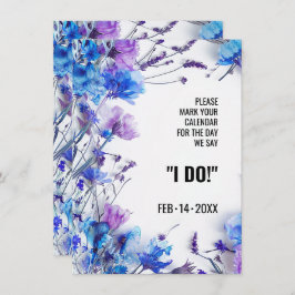 I DO 💍コーンフラワーとラベンダーエレガンス セーブザデート