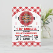 「I Do」バーベキューグリル招待状レッド 招待状 (スタンド正面)