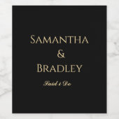 「I do」ワインボトルラベル | 豪華なウェディング ワインラベル (シングルラベル)