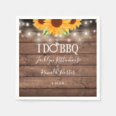 I Do 素朴 BBQひまわりストリングライト婚約 スタンダードカクテルナプキン (正面)