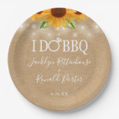 I Do 素朴 BBQひまわりストリングライト婚約 ペーパープレート (正面)