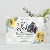 I Do 素朴 BBQひまわりブライダルシャワー写真 招待状 (スタンド正面)
