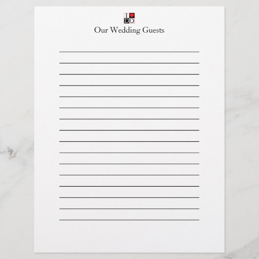 I Do 結婚 Guest Book Pages チラシ (正面)