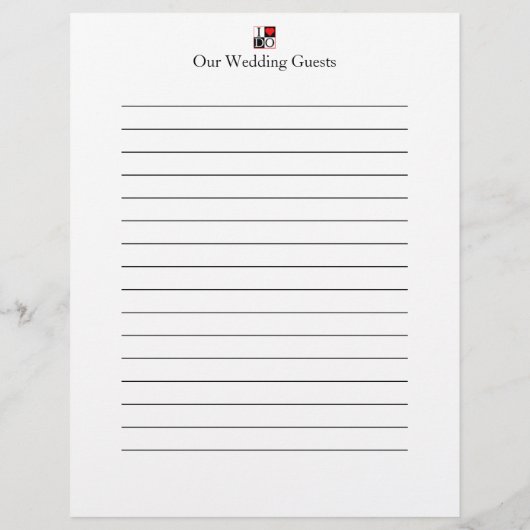 I Do 結婚 Guest Book Pages チラシ (裏面)