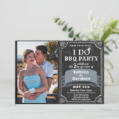 I DO 4フォト婚約シックBBQパーティの招待状 シーズンカード (スタンド正面)