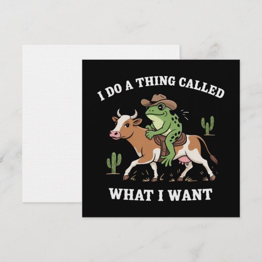 I Do A Thing Called What I Want Funny Frog Lover  招待状 (正面/裏面)