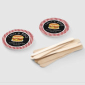 I Do and BBQ Red Gingham Hamburger カジュアル's 結婚 ハンドファン (組立なし)