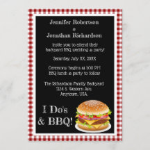 I Do and BBQ Red Gingham Hamburger カジュアル's 結婚