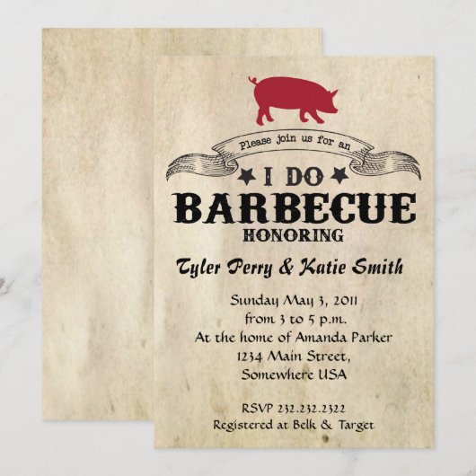 I Do Barbecue 招待状 (正面/裏面)