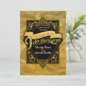 I DO BARBECUE BBQゴールドフォイルフェイク婚約 招待状 (スタンド正面)