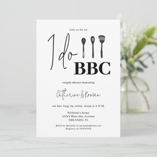 I do Barbecue Couple Shower 招待状 (スタンド正面)