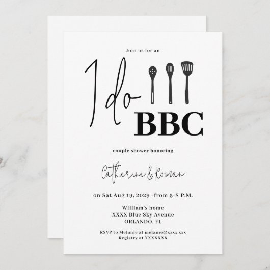 I do Barbecue Couple Shower 招待状 (正面/裏面)