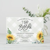I Do BBQひまわりバッファロープレイドブライダルシャワー 招待状 (スタンド正面)