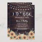 I DO BBQひまわり婚約パーティウッド招待状 招待状 (正面/裏面)
