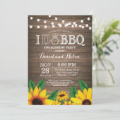 I DO BBQひまわり婚約パーティ素朴招待状 招待状 (スタンド正面)