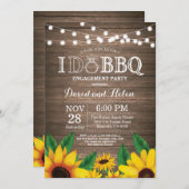 I DO BBQひまわり婚約パーティ素朴招待状 招待状 (正面/裏面)