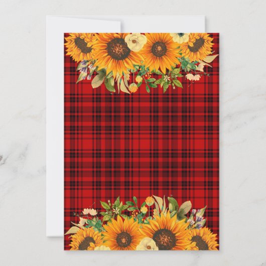 I DO BBQひまわり市松模様にの婚約パーティ 招待状 (裏面)