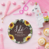 I Do BBQひまわり素朴婚約パーティ紙 ペーパープレート (パーティー)
