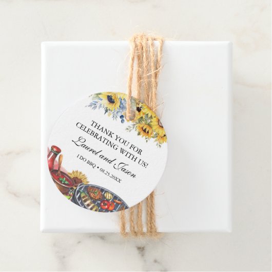 I Do BBQひまわり素朴婚約パーティ フェイバータグ (インサイチュ)