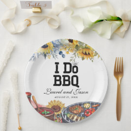 I Do BBQひまわり素朴婚約パーティ ペーパープレート