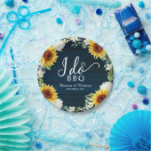 I Do BBQひまわり素朴婚約パーティ ペーパープレート (パーティー)