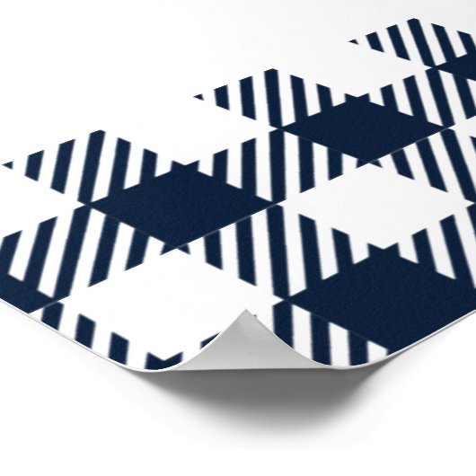 I Do BBQウェルカムサインヴィンテージブルーギンガム ポスター (角)