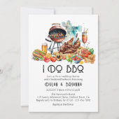 I DO BBQウォーターカラーバックヤードBBQウェディングシャワー 招待状 (正面)