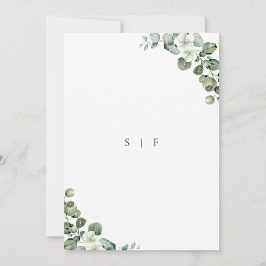 I Do BBQウォーターカラーユーカリ婚約パーティ 招待状 (裏面)