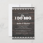I Do BBQウッドブライダルシャワー 招待状 (正面)