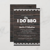 I Do BBQウッドブライダルシャワー 招待状 (正面/裏面)