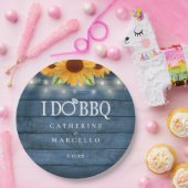 I Do BBQウッド素朴ひまわり婚約パーティ ペーパープレート (パーティー)