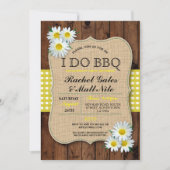 I DO BBQカップルシャワーウッドデイジーフラワー招待状 招待状 (正面)
