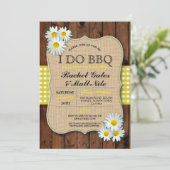 I DO BBQカップルシャワーウッドデイジーフラワー招待状 招待状 (スタンド正面)