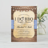I DO BBQカップルシャワーウッドライト招待状 招待状 (スタンド正面)