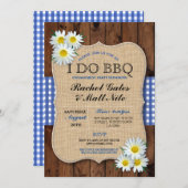 I DO BBQカップルシャワーデイジーフラワー素朴招待状 招待状 (正面/裏面)