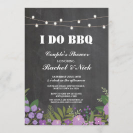 I DO BBQカップルシャワーライトチョークフローラ招待状 招待状