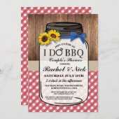 I DO BBQカップルズひまわりシャワージャーレッドチョーク 招待状 (正面/裏面)