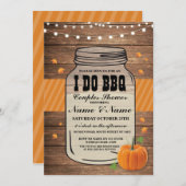 I DO BBQカップルズシャワー秋秋婚約 招待状 (正面/裏面)