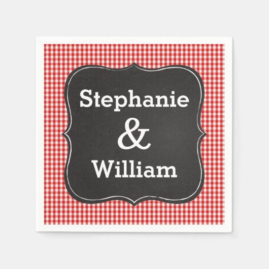 I Do BBQカップルバーベキューシャワー紙ナプキンス スタンダードカクテルナプキン (正面)